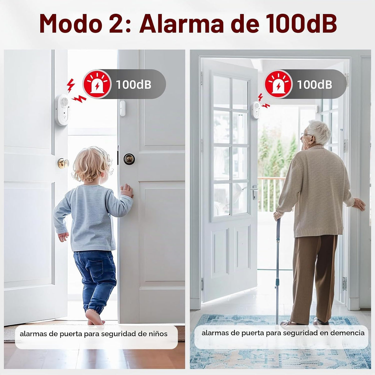 Sanjie Alarmas de ventana de puerta cuando se abre, paquete de 8, c...