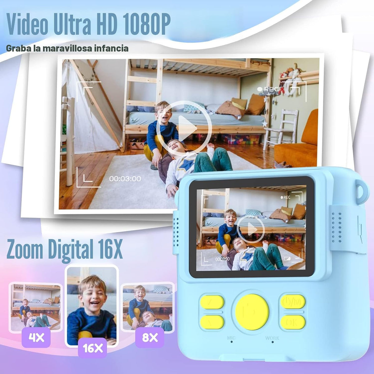ESOXOFFORE Cámara para niños con impresión instantánea, regalos de...