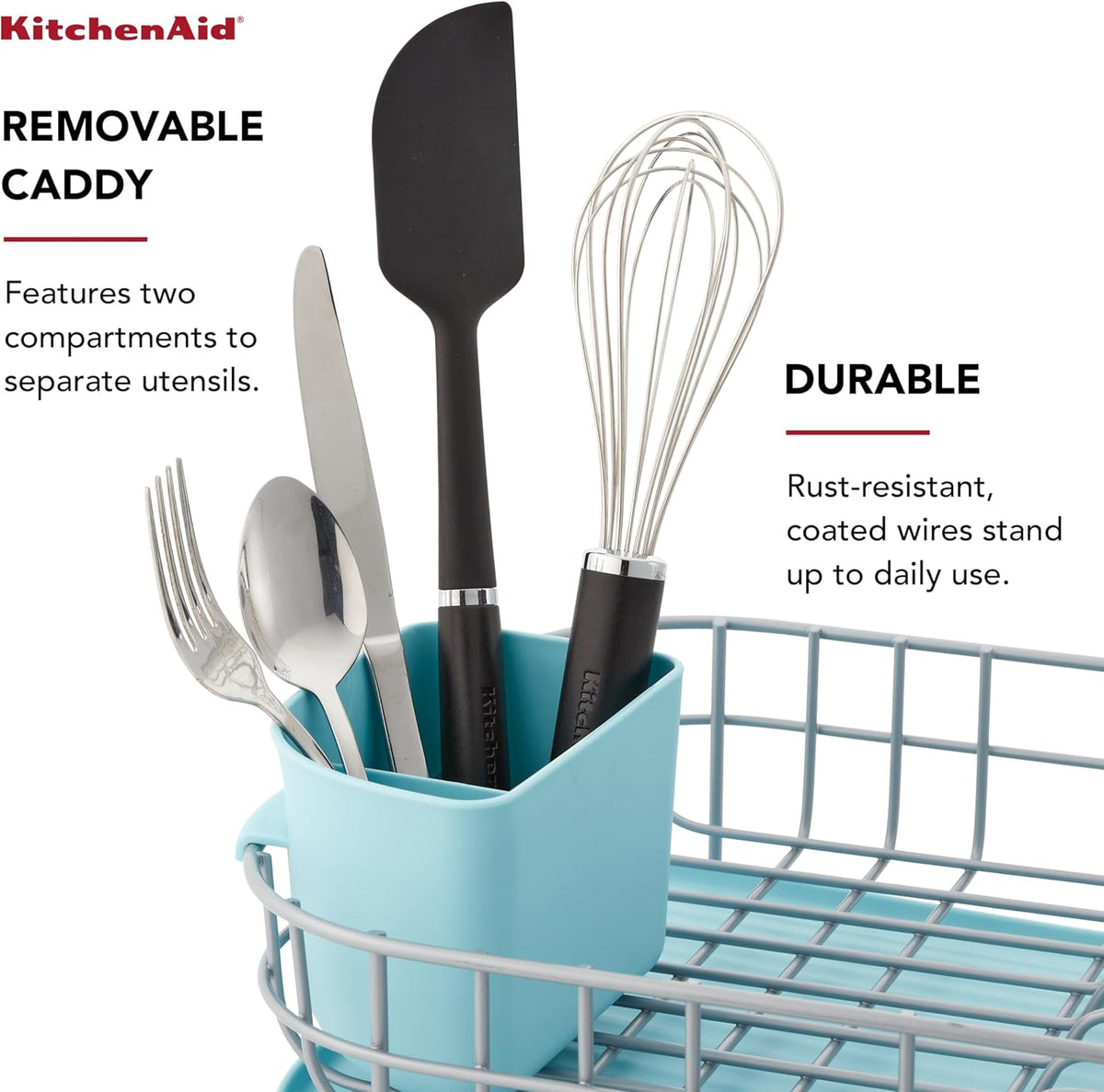 KitchenAid Escurridor compacto de bajo perfil con cajón extraíble p...