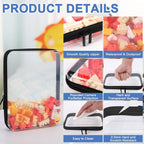 YOPCDJ Paquete de 3 fundas rígidas transparentes con cremallera, Negro
