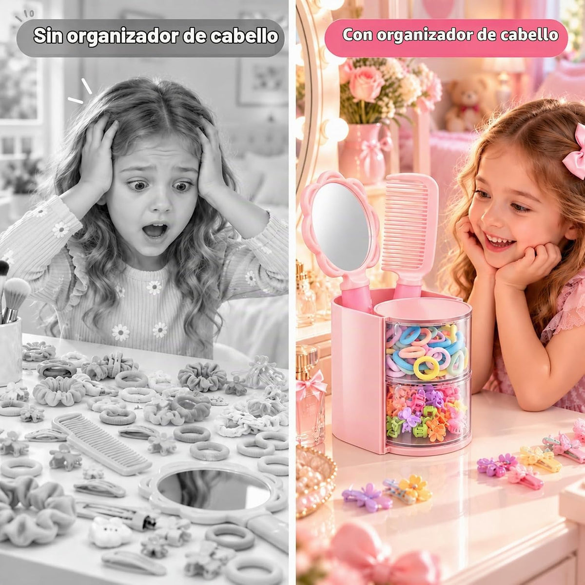 Luscinia Organizador de accesorios para el cabello con soporte para...