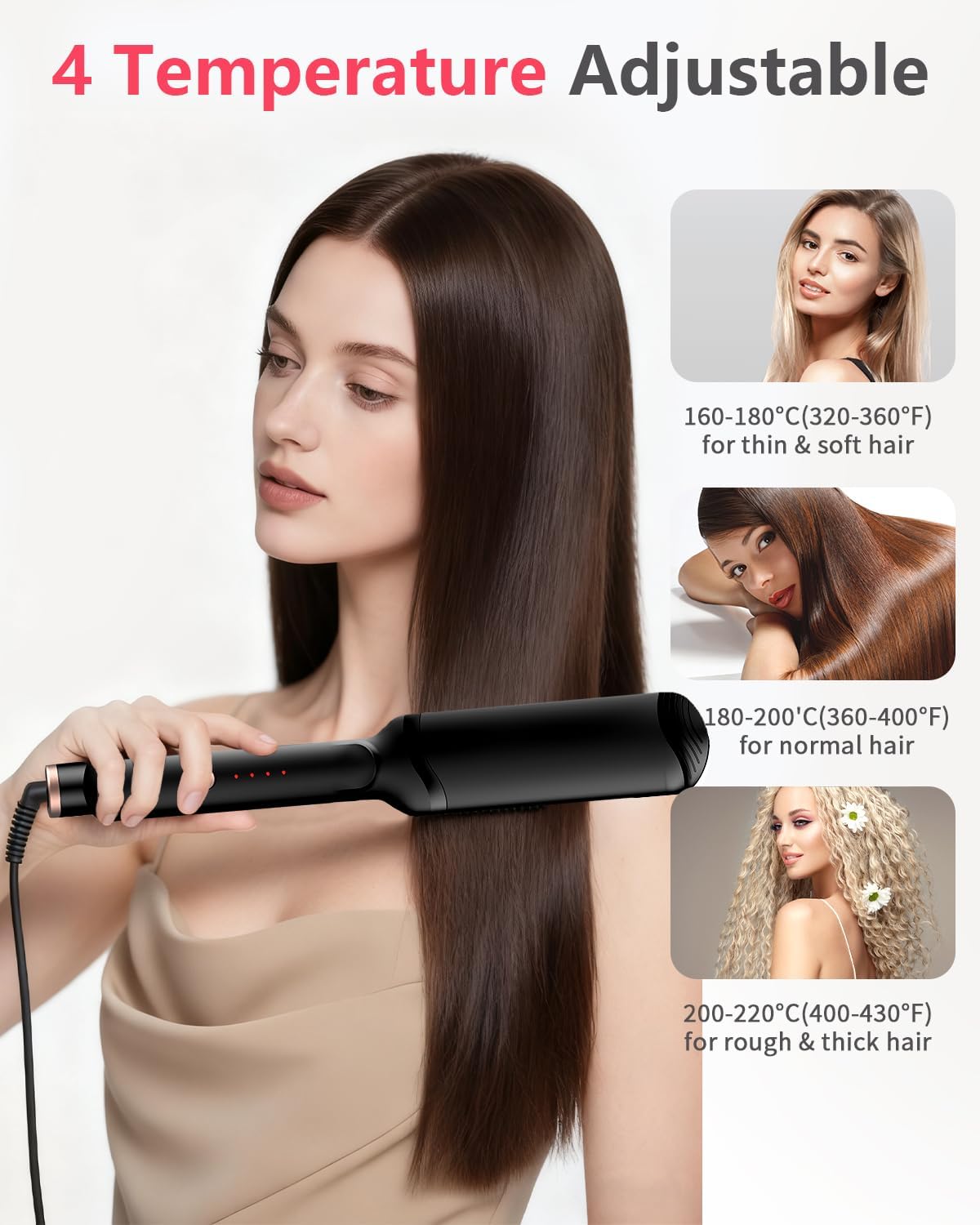 Santiway Crimpadora de cabello para mujer, juego de plancha de pelo...