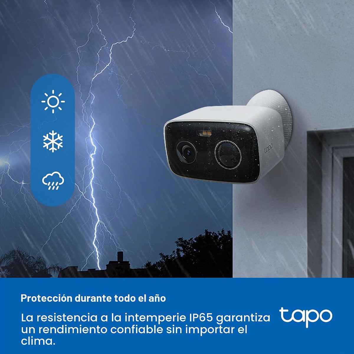 Cámara de seguridad inalámbrica para exteriores Tapo 1080p, batería...