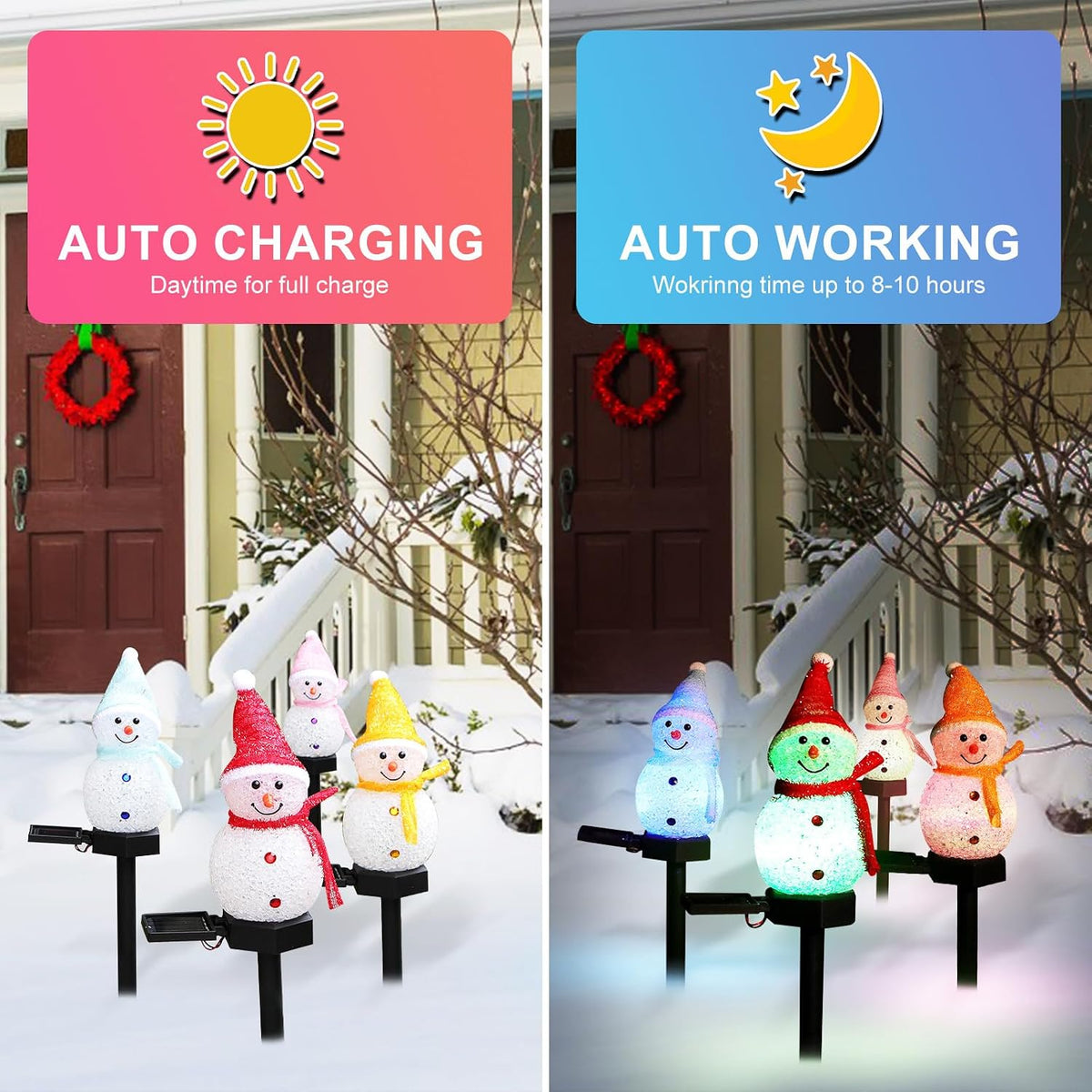 Decoraciones de Navidad para exteriores 2025 - Estacas de luz de Na...