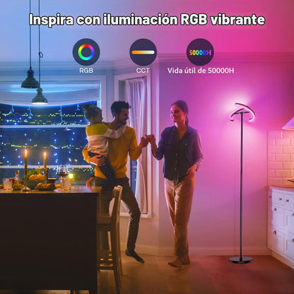 SIBRILLE Lámpara de pie RGBCW, lámpara de pie que cambia de color,...