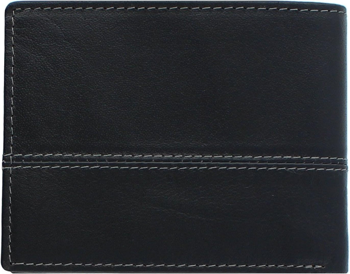 Timberland Billetera plegable de cuero para hombre, color negro, ta...