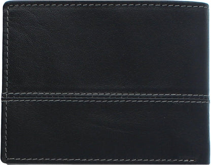 Timberland Billetera plegable de cuero para hombre, color negro, ta...