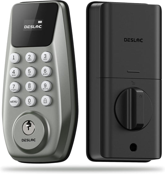 DESLOC Cerradura de puerta de entrada sin llave C100 con pantalla v...