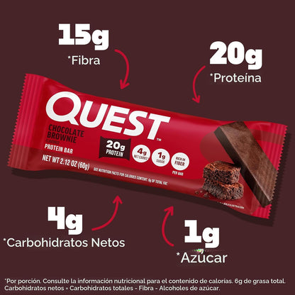 Barras de proteína brownie de chocolate, alta proteína, baja en car...
