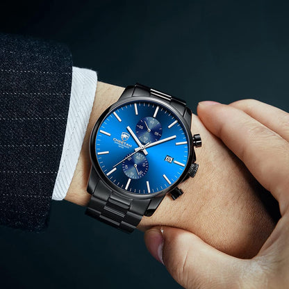 GOLDEN HOUR Fashion Business - Relojes para hombre con cronógrafo,...