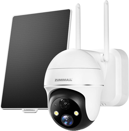 ZUMIMALL Cámaras de seguridad solares inalámbricas para exteriores,...
