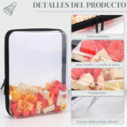 YOPCDJ Paquete de 3 fundas rígidas transparentes con cremallera, bo...