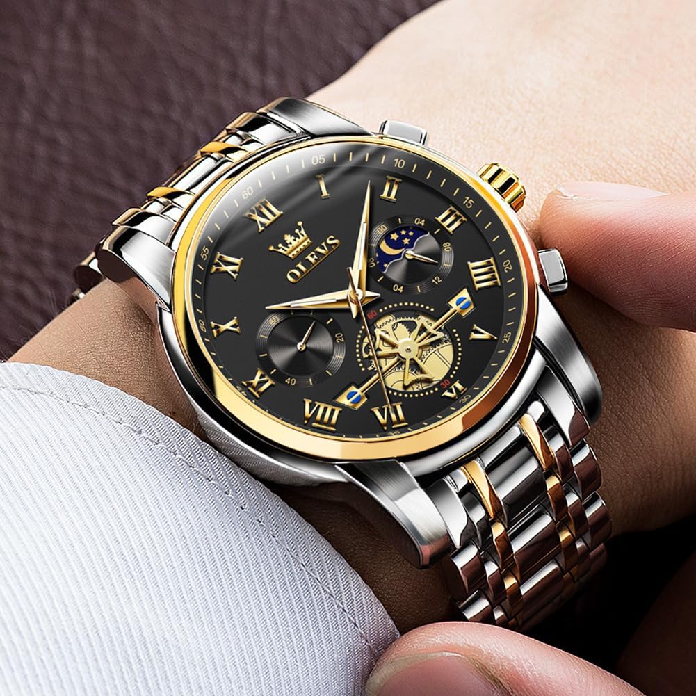 OLEVS Relojes para hombre, resistente al agua, de lujo, gran cara,...