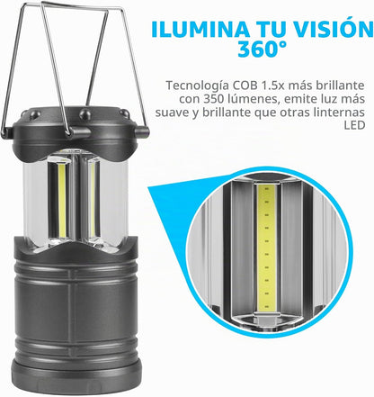 Lichamp Linterna de camping LED, paquete de 4 linternas alimentadas...
