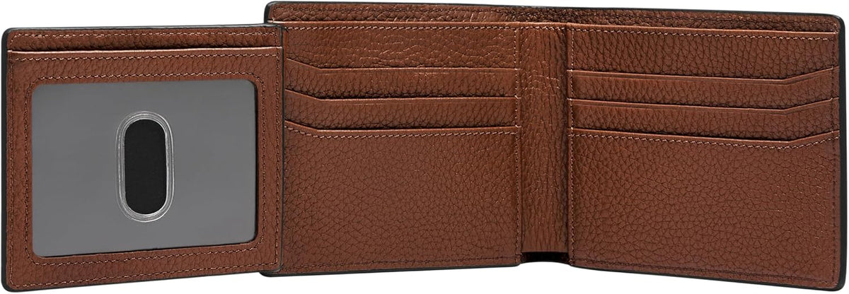 Fossil Huntington - Cartera de piel para hombre, con tapa y tapa pa...