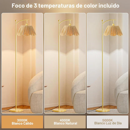 Ambimall Lámparas de pie de 60 pulgadas para sala de estar con 3 te...
