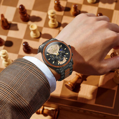OLEVS Relojes de pulsera analógicos de cuarzo para hombre, cronógra...