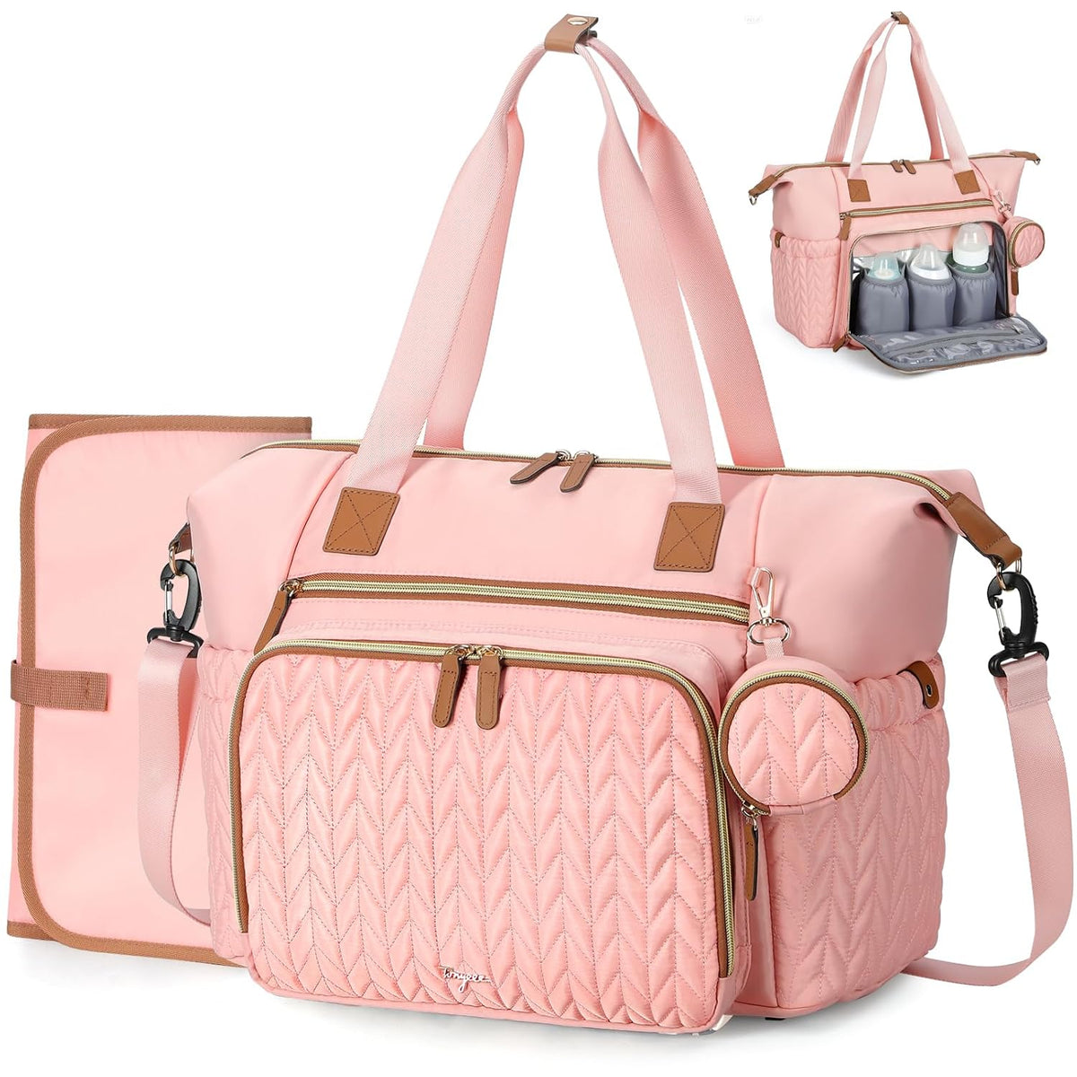 Tonyeee - Bolso para pañales, grandes bolsas de pañales impermeable...