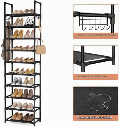 LANTEFUL Zapatero de 10 Niveles, 25 Pares, Organizador de Zapatos A...