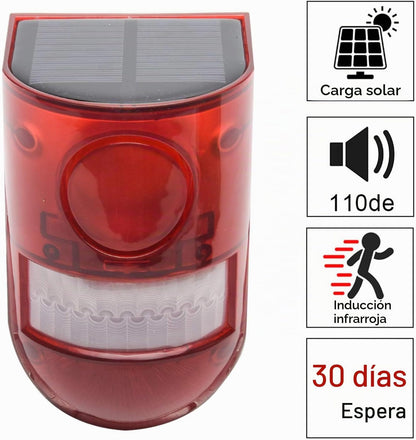 Paquete de 2 sensores de movimiento de alarma solar de sonido y luz...