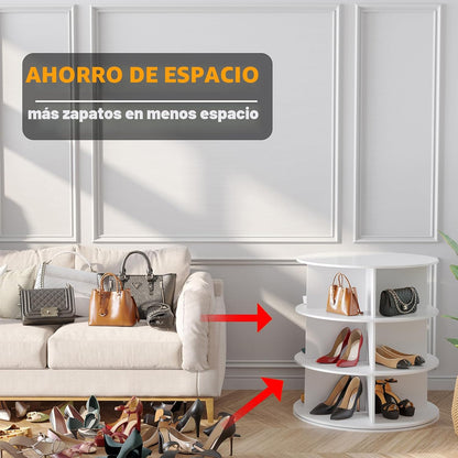 SpaceAid Torre Zapatero Giratorio de 3 Niveles, Exhibidor de Zapato...