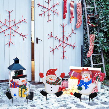 YEAHOME Decoraciones Navideñas para Exteriores, 3 Estacas Decorativ...