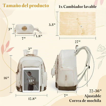 miss fong Mochila para pañales \u2013 Bolsa de pañales para bebé, b...