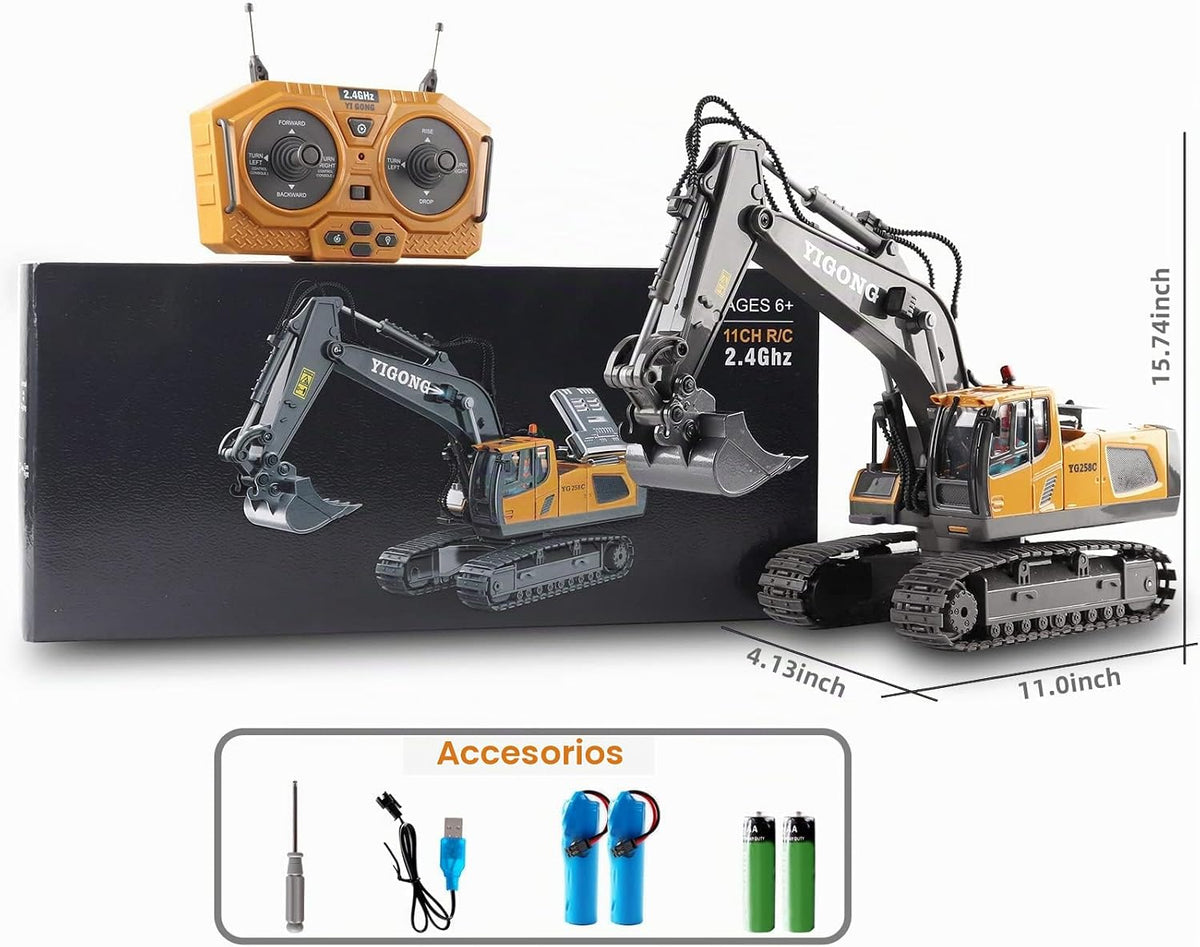 Dwi Dowellin Excavadora de control remoto juguetes para niños, exca...