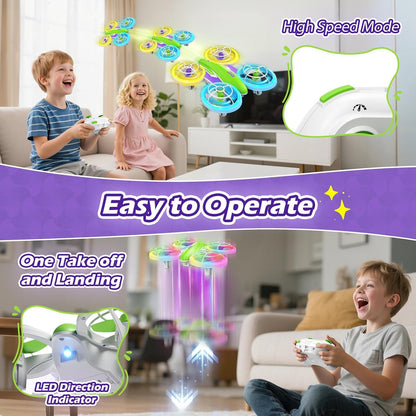 FUNPX Dron LED RC para niños de 6 años, regalo de cumpleaños de Nav...