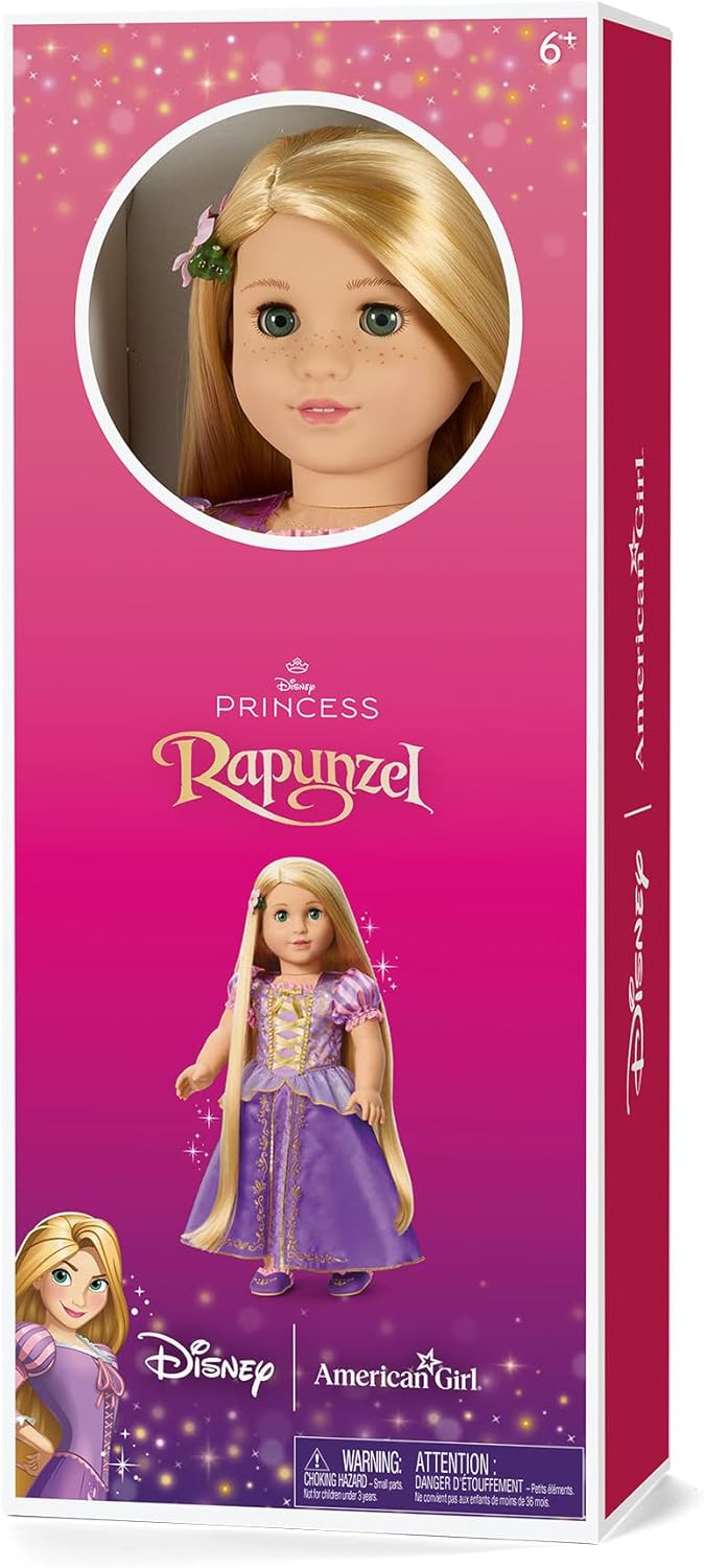 American Girl, Disney, Rapunzel, muñeca de 18 pulgadas, pelo largo...