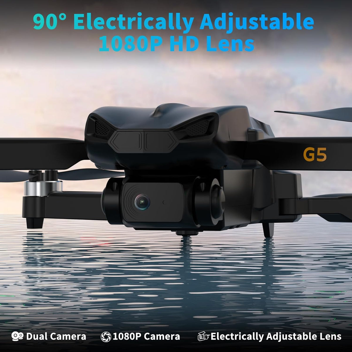 Dron plegable G5 con cámara 1080P para adultos y niños | Controlado...