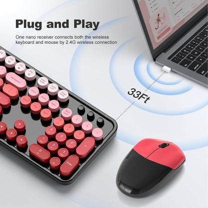 MOFII Combo de teclado y mouse inalámbricos, tamaño completo 2.4G,...