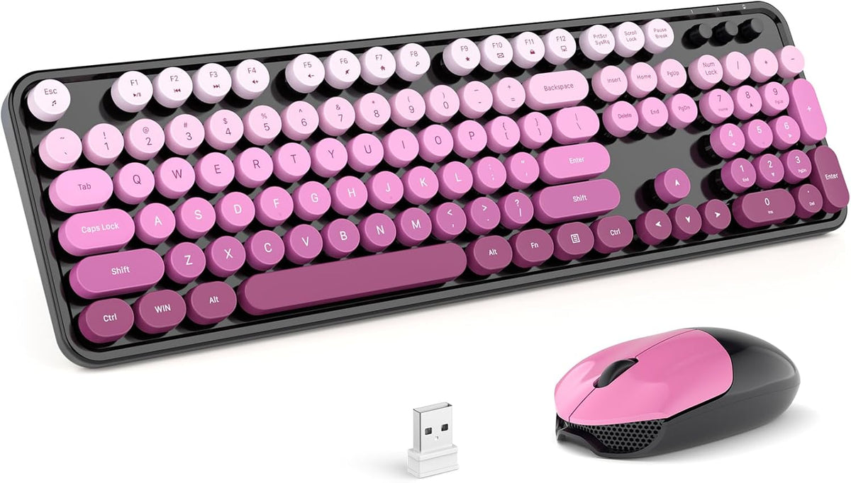MOFII Combo de teclado y mouse inalámbricos, tamaño completo 2.4G,...