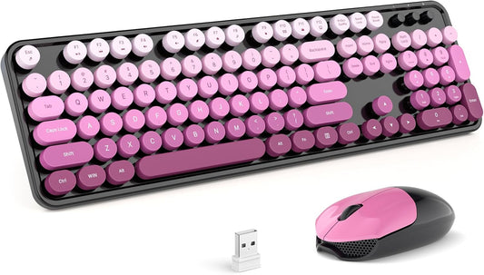MOFII Combo de teclado y mouse inalámbricos, tamaño completo 2.4G,...