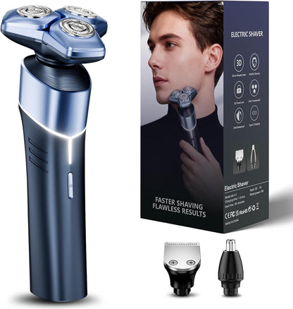 Maquinilla de afeitar eléctrica para hombres, afeitadora giratoria...