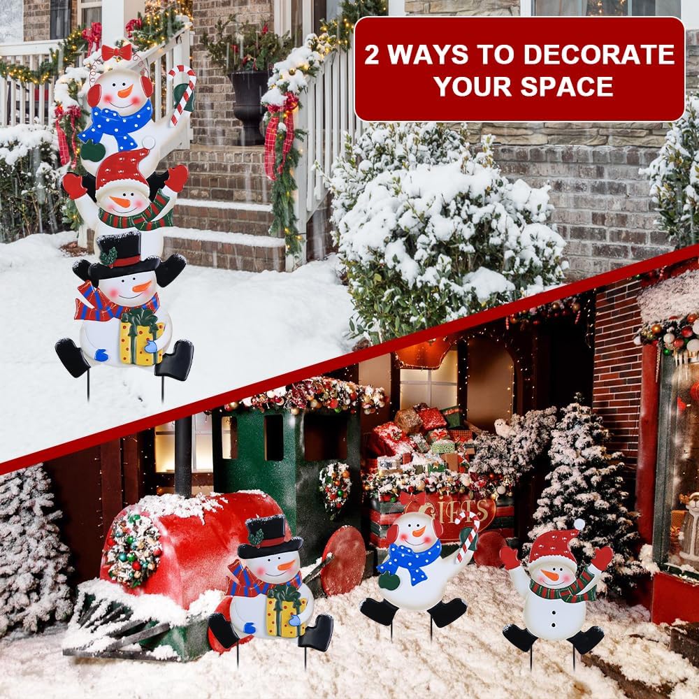 YEAHOME Decoraciones Navideñas para Exteriores, 3 Estacas Decorativ...