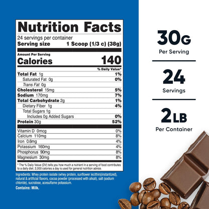 Nutricost Aislado de proteína de suero (Mocha) 2LBS