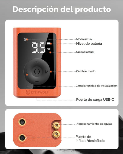 ETENWOLF Bomba de bola P300 Plus, bomba de baloncesto eléctrica par...