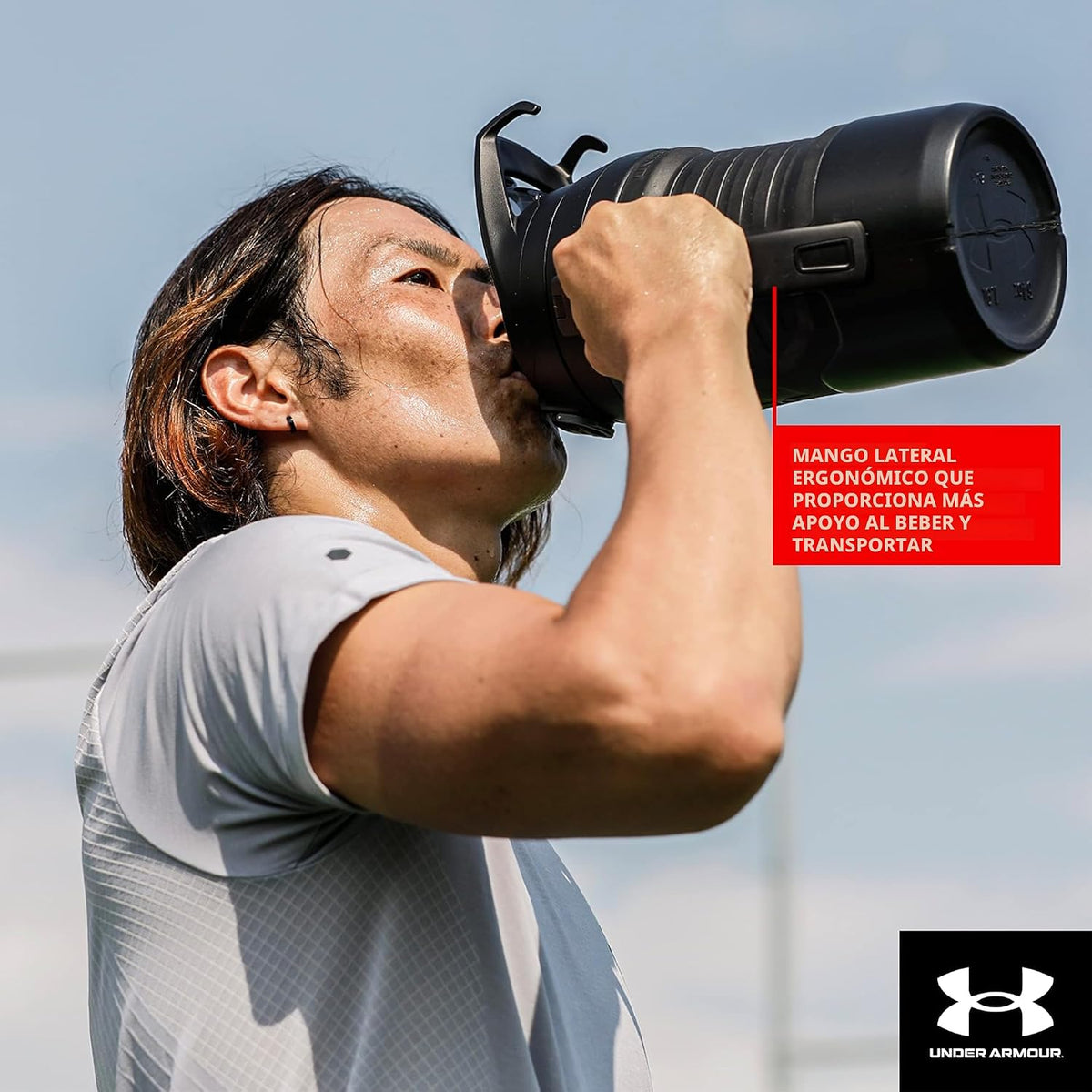 Under Armour Botella de agua aislada con asa y gancho para cerca, j...