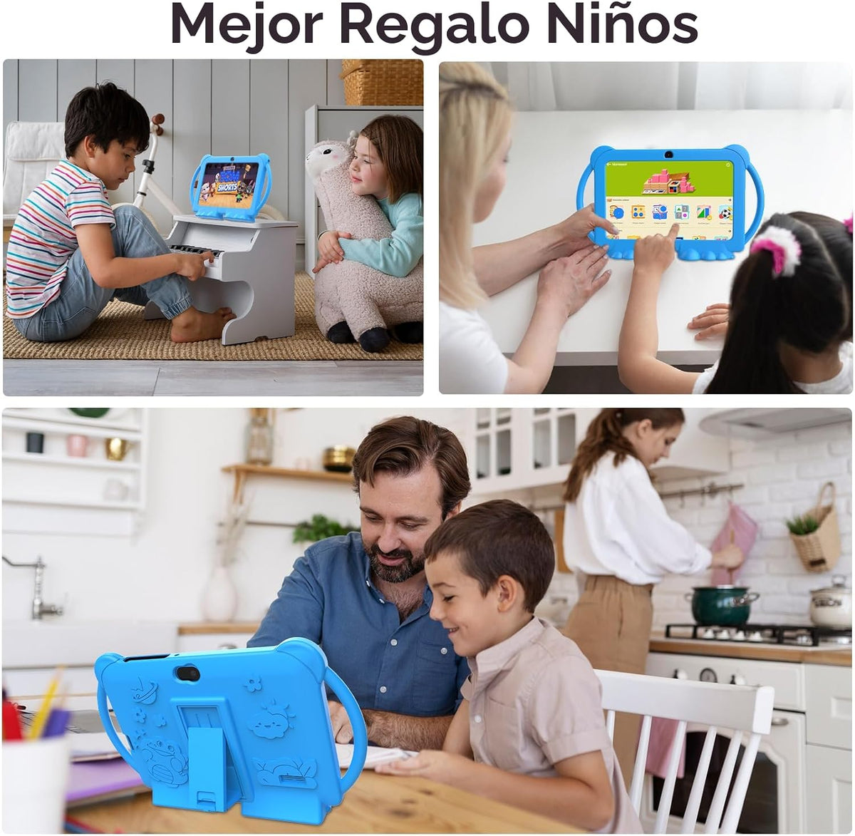 PEICHENG Tableta para niños de 7 pulgadas Android 12.0 para niños p...