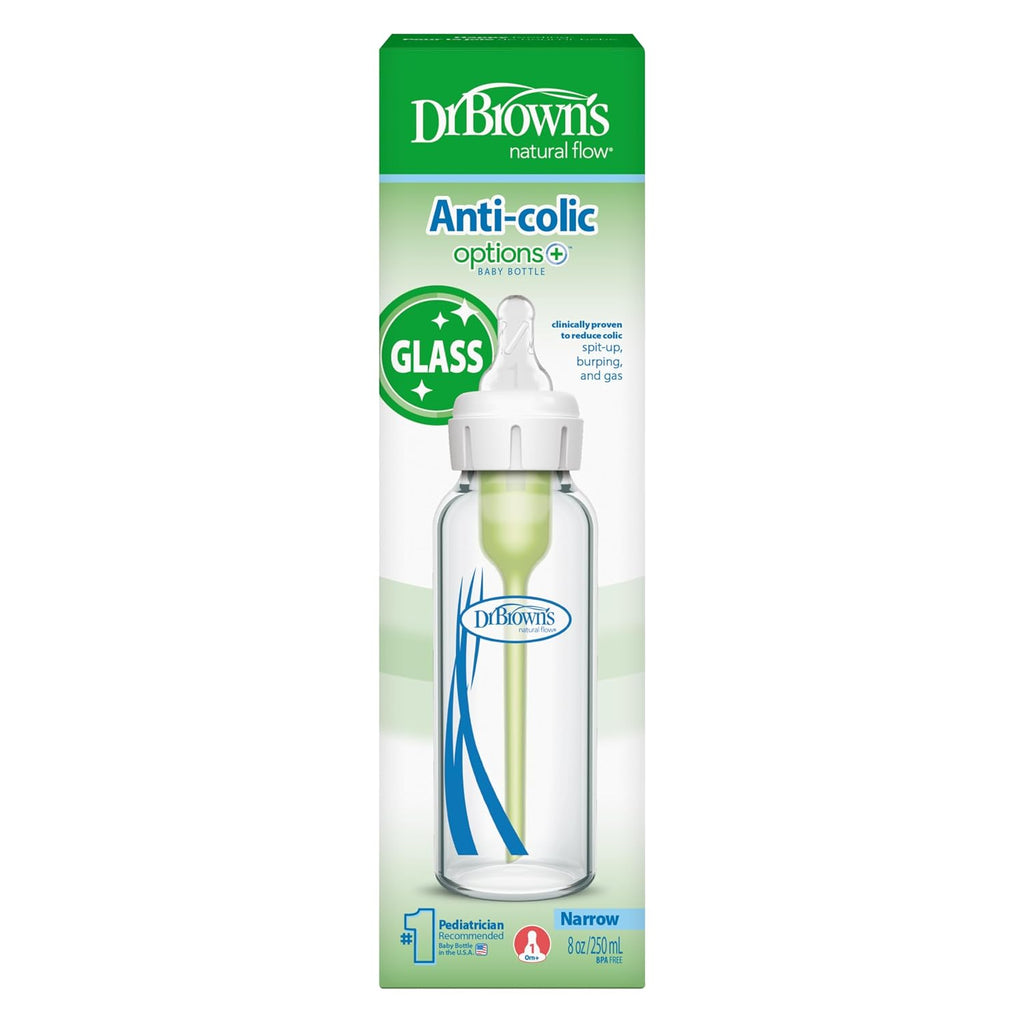 Dr. Brown's Anti-Colic Options+ - Biberón de vidrio estrecho |...