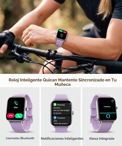 Reloj inteligente para mujeres\/hombres, llamadas Bluetooth, Alexa...