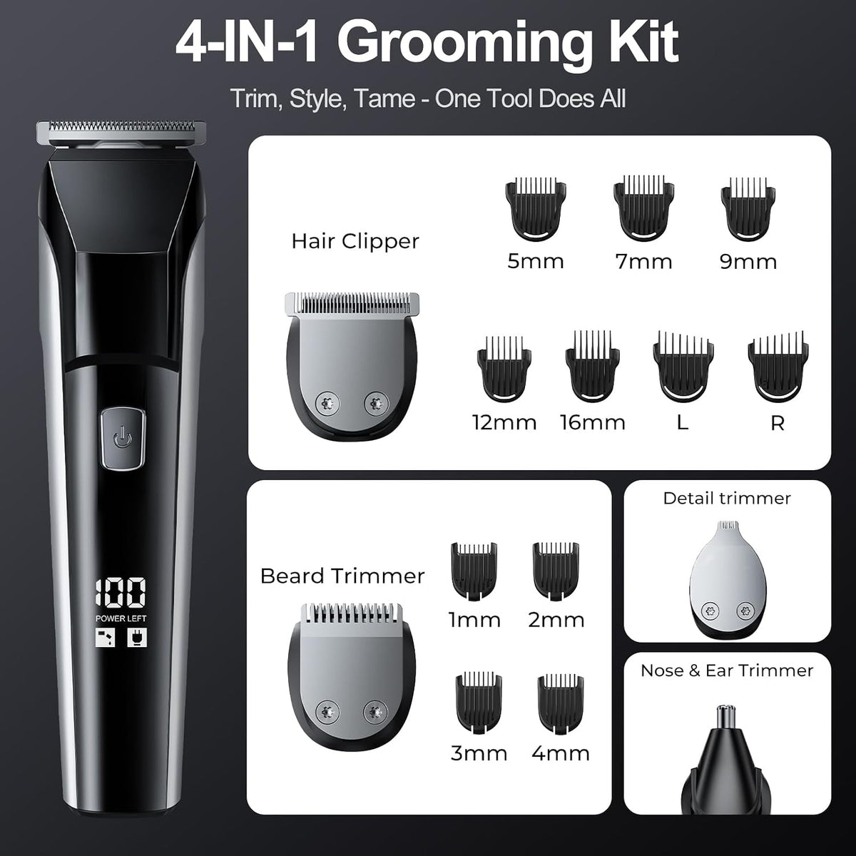 YGZ Cortadora de barba para hombres, maquinilla de afeitar eléctric...