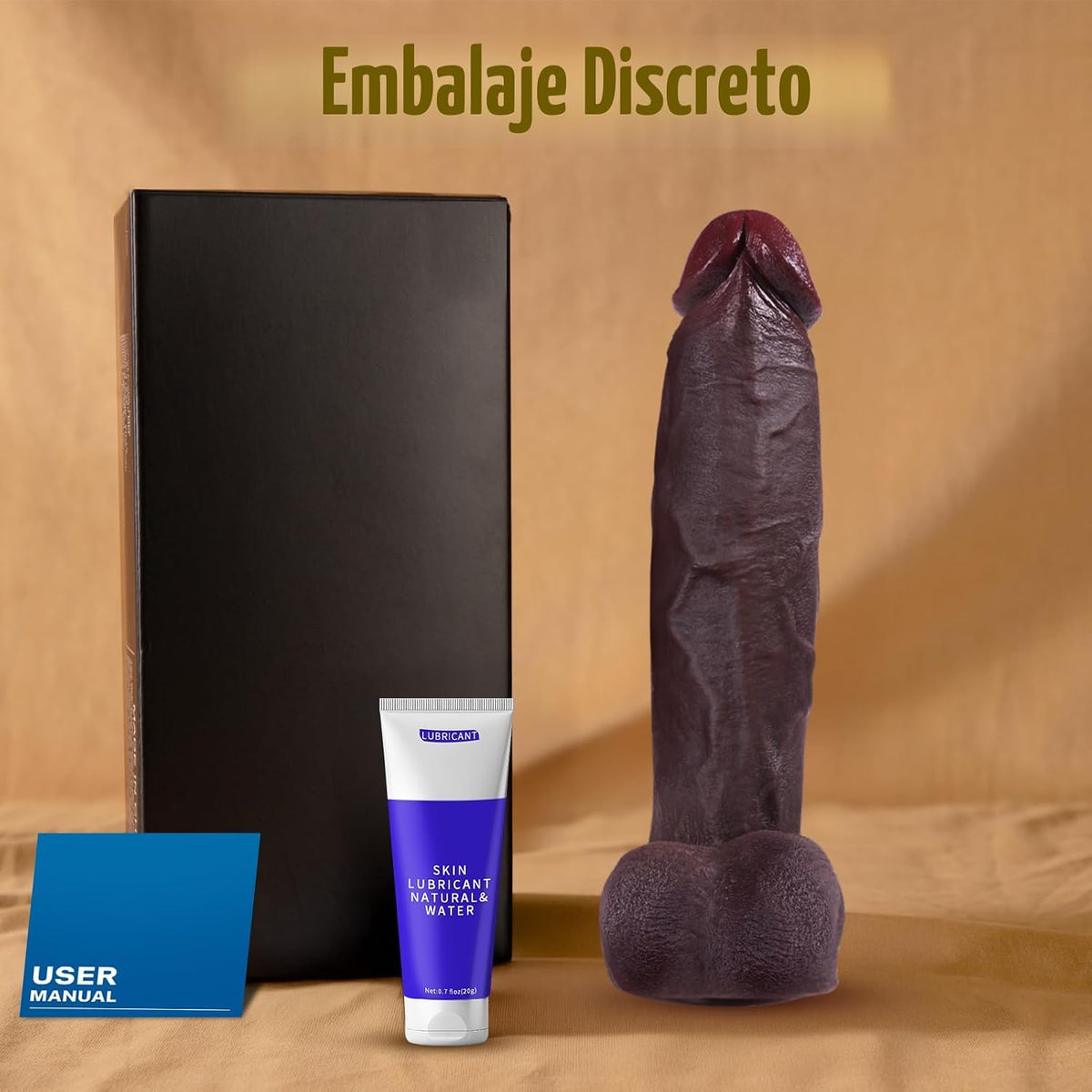 Coocfan 10.8" enorme consolador de silicona juguetes sexuales, marr...