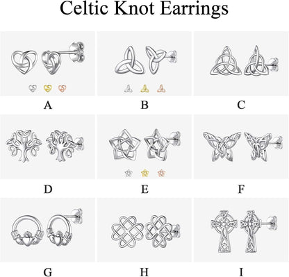 ChicSilver Pendientes celtas para mujer de plata de ley hipoalergén...
