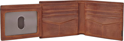 Fossil Billetera de cuero Quinn para hombre con billetera de identi...
