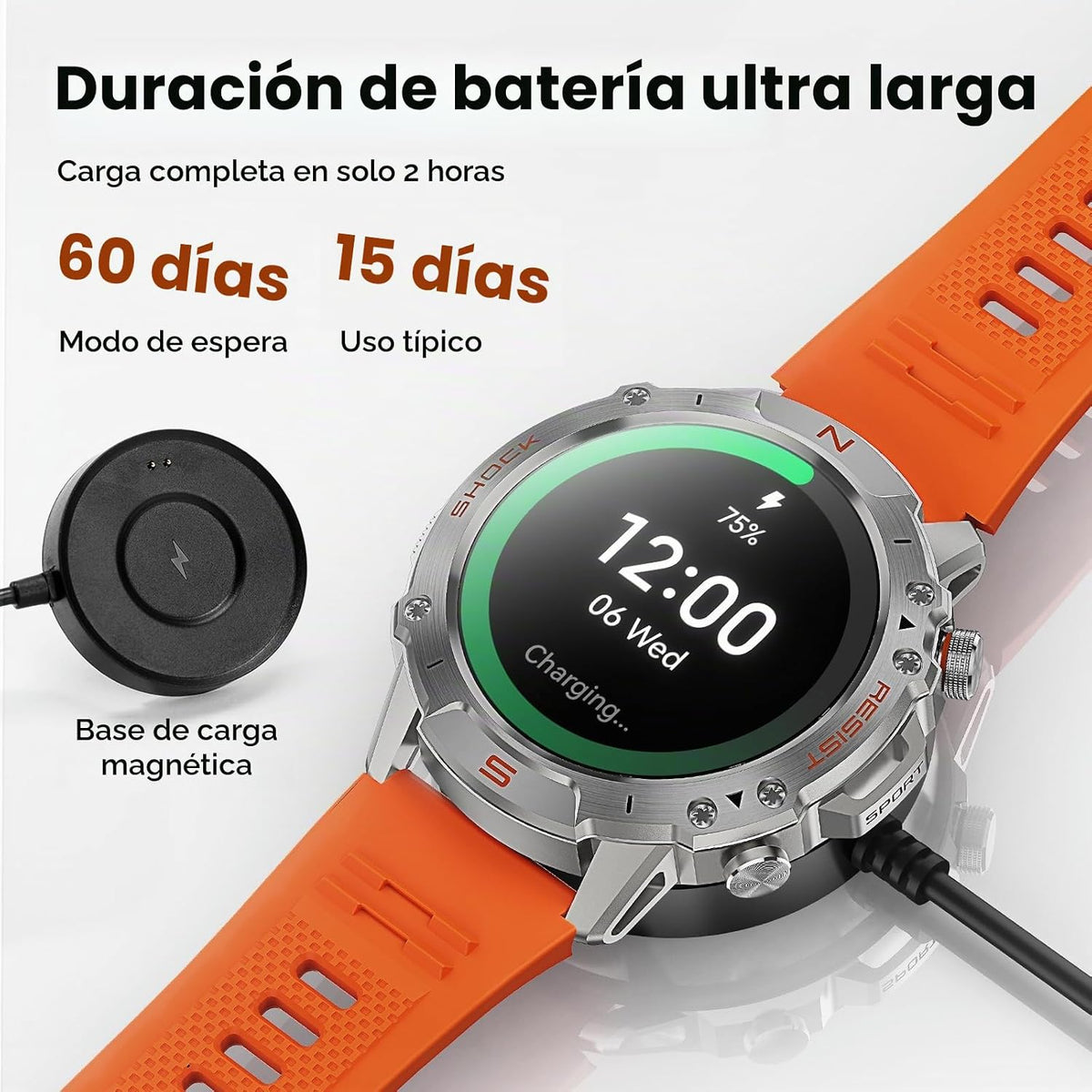 Reloj inteligente para correr para hombres, 1,43" AMOLED, resistent...