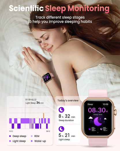 Reloj inteligente para mujer, contestar\/hacer llamadas, rastreador...