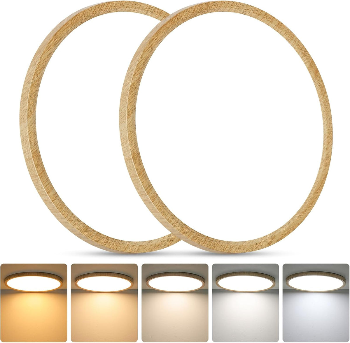 Brightever Lámpara LED de techo empotrada de 12 pulgadas, regulable...