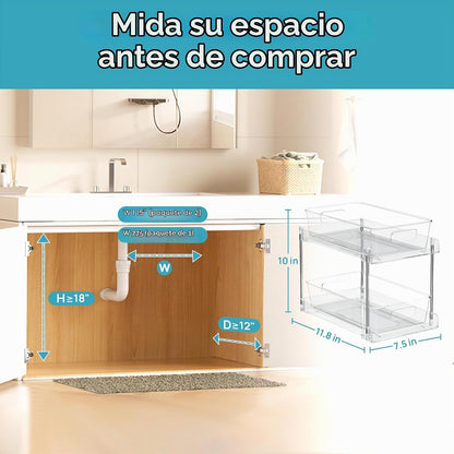 Vtopmart Paquete de 2 organizadores extraíbles para debajo del freg...